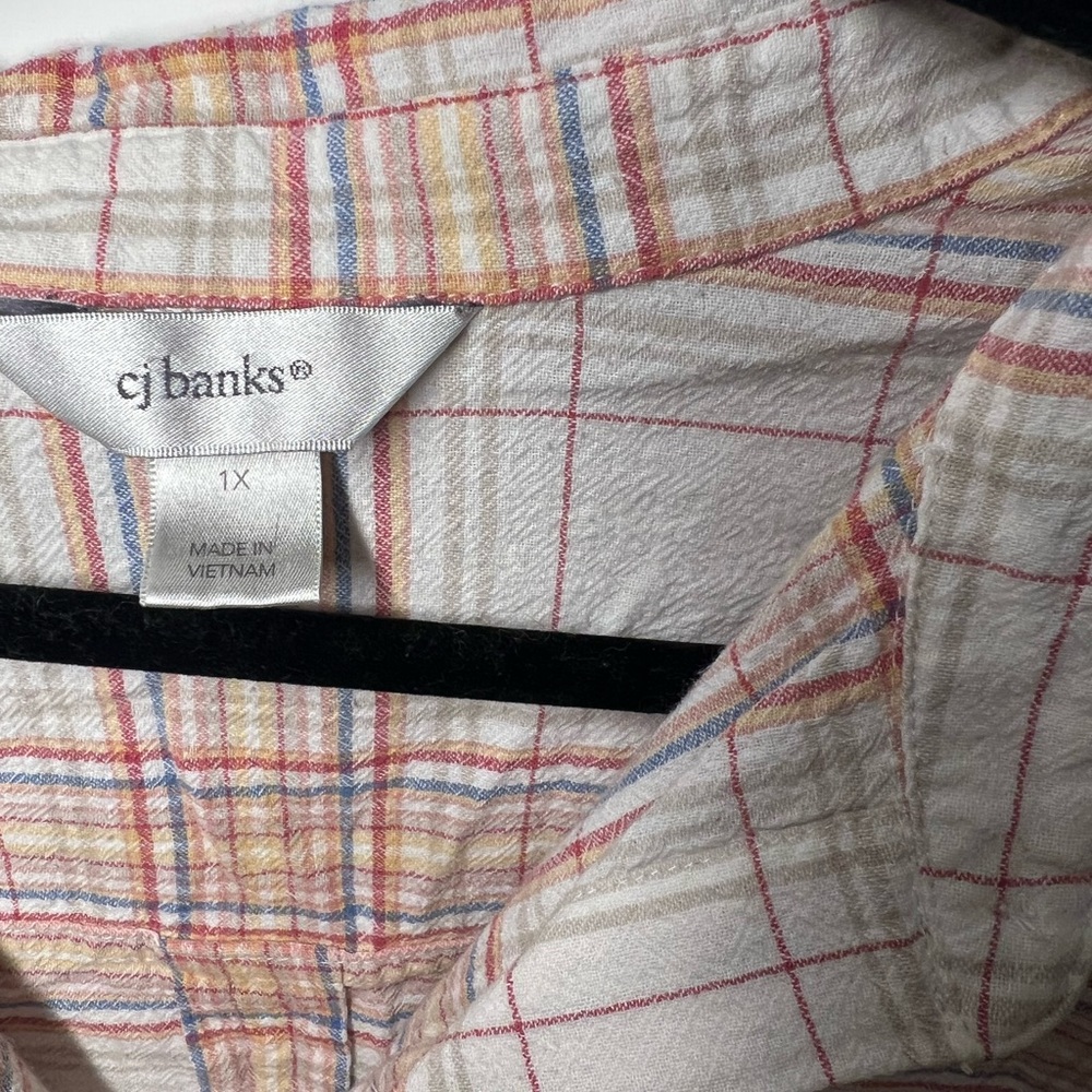 Cj Banks Women’s Plaid Button Down Top - Picture 6 of 6